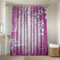 Polynesian Jellyfish Bathroom Set With Plumeria Pink LT05 Shower Curtain Only Pink - Polynesian Pride