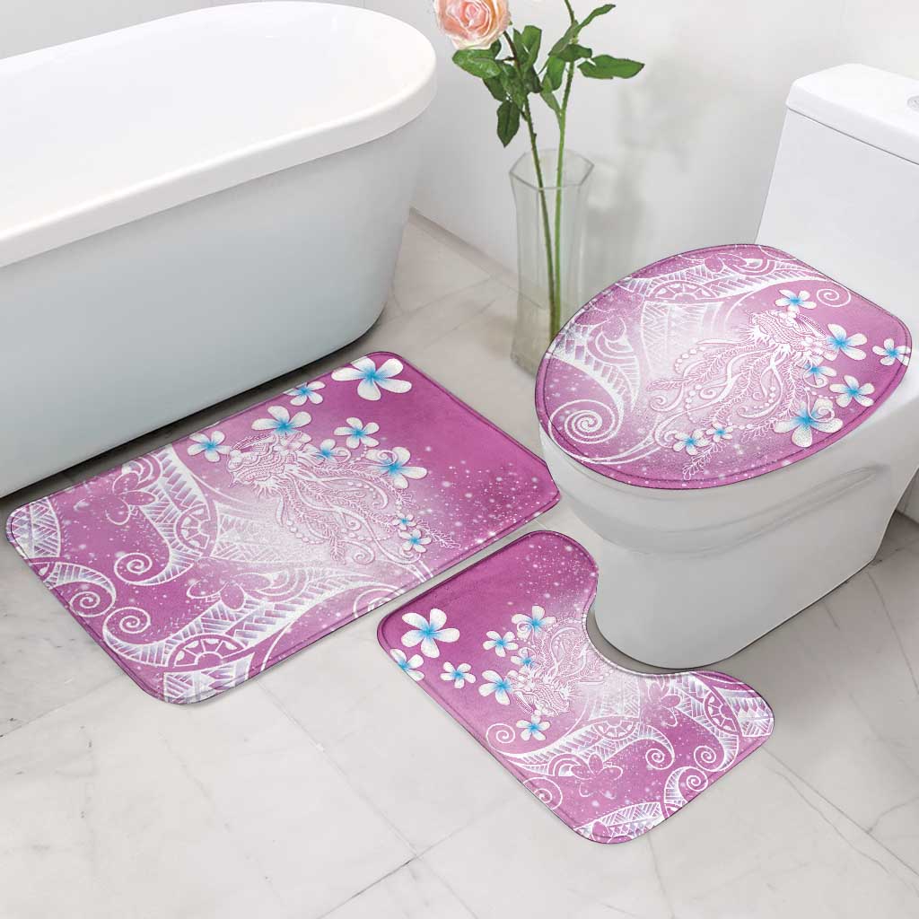 Polynesian Jellyfish Bathroom Set With Plumeria Pink LT05 - Polynesian Pride