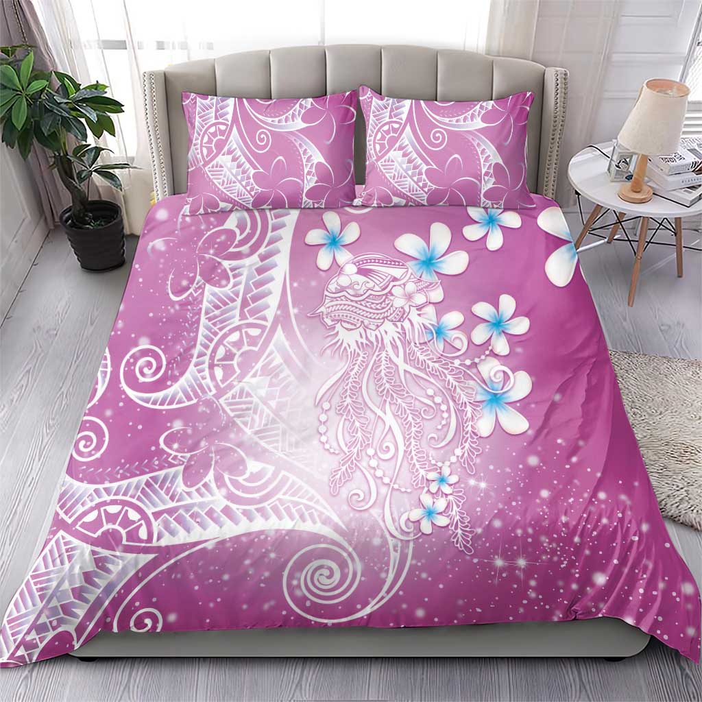 Polynesian Jellyfish Bedding Set With Plumeria Pink LT05 - Polynesian Pride
