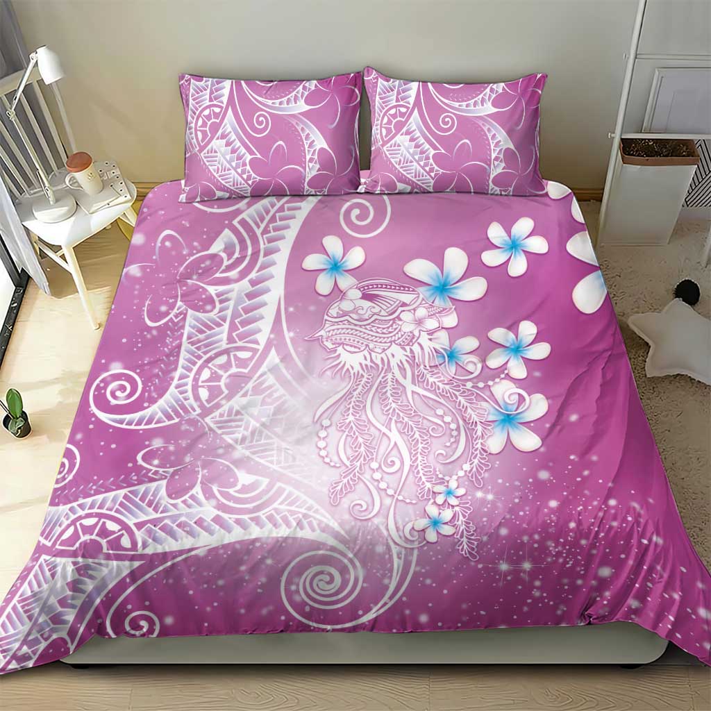 Polynesian Jellyfish Bedding Set With Plumeria Pink LT05 - Polynesian Pride