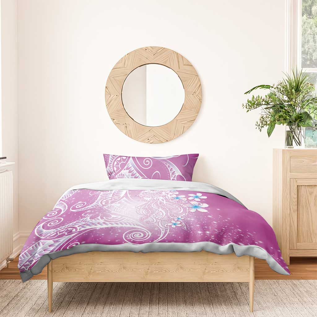 Polynesian Jellyfish Bedding Set With Plumeria Pink LT05 - Polynesian Pride