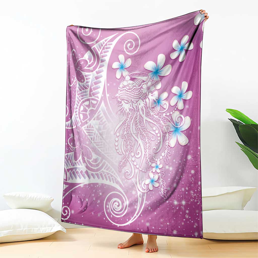 Polynesian Jellyfish Blanket With Plumeria Pink LT05 - Polynesian Pride