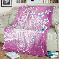 Polynesian Jellyfish Blanket With Plumeria Pink LT05 - Polynesian Pride