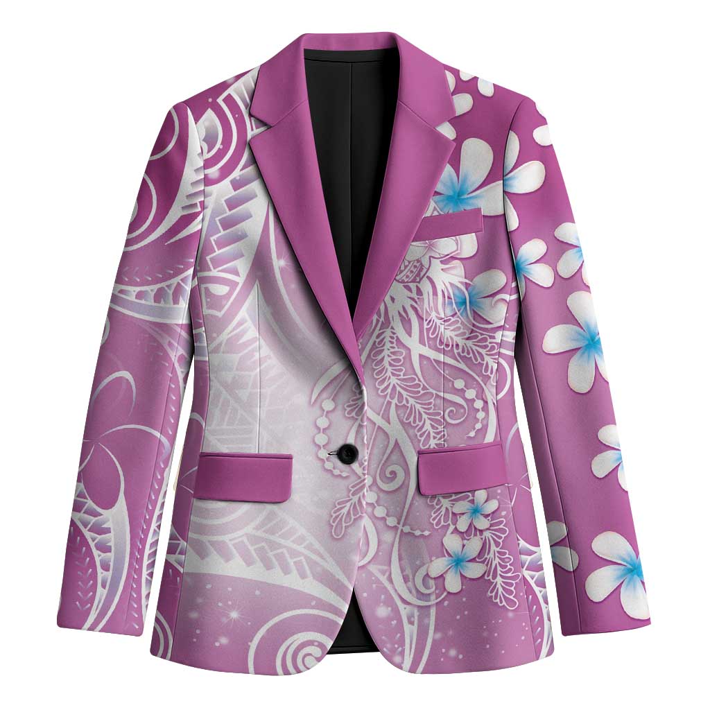 Polynesian Jellyfish Blazer With Plumeria Pink LT05 Unisex Pink - Polynesian Pride