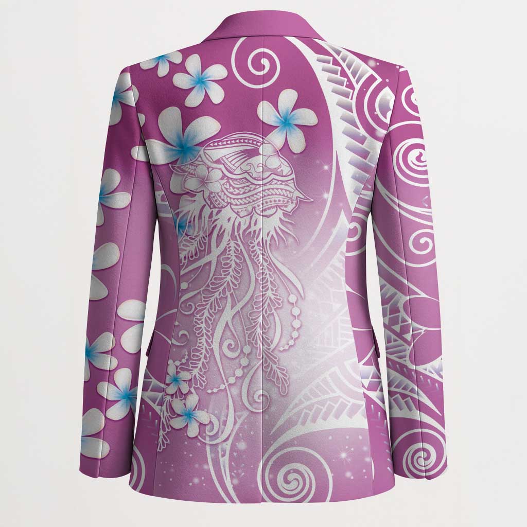 Polynesian Jellyfish Blazer With Plumeria Pink LT05 - Polynesian Pride