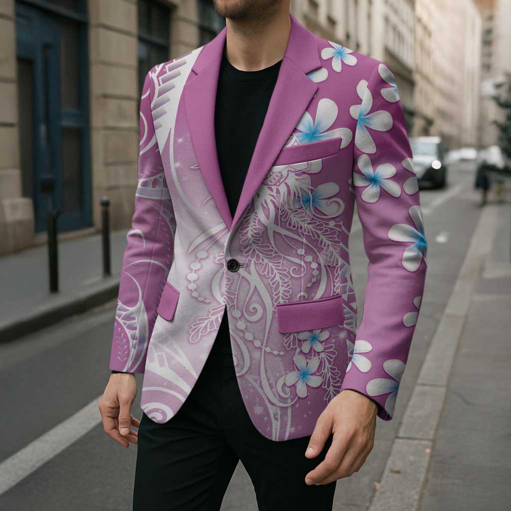 Polynesian Jellyfish Blazer With Plumeria Pink LT05 - Polynesian Pride