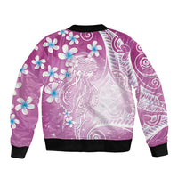 Polynesian Jellyfish Bomber Jacket With Plumeria Pink LT05 - Polynesian Pride