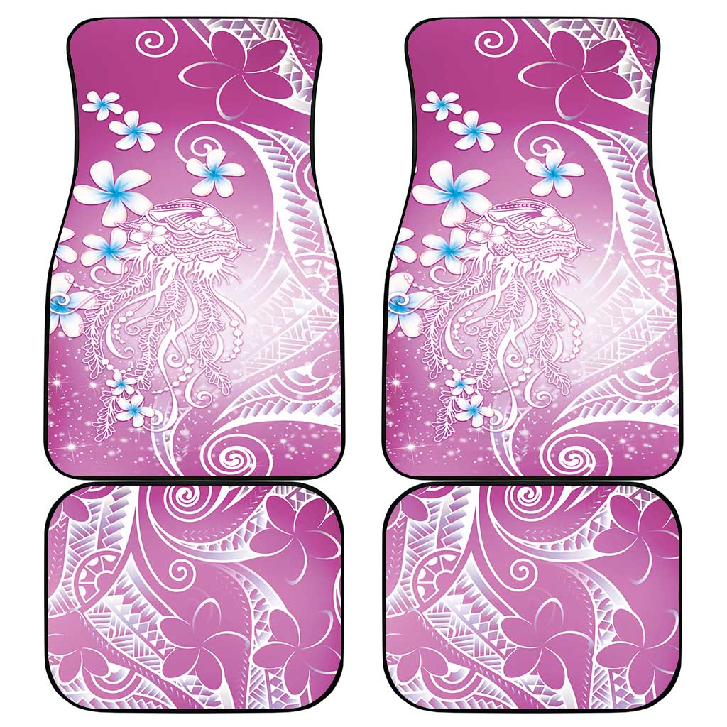 Polynesian Jellyfish Car Mats With Plumeria Pink LT05 - Polynesian Pride