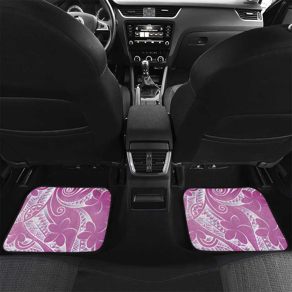 Polynesian Jellyfish Car Mats With Plumeria Pink LT05 Set 2pcs - Back Pink - Polynesian Pride