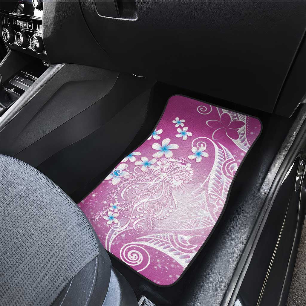 Polynesian Jellyfish Car Mats With Plumeria Pink LT05 - Polynesian Pride