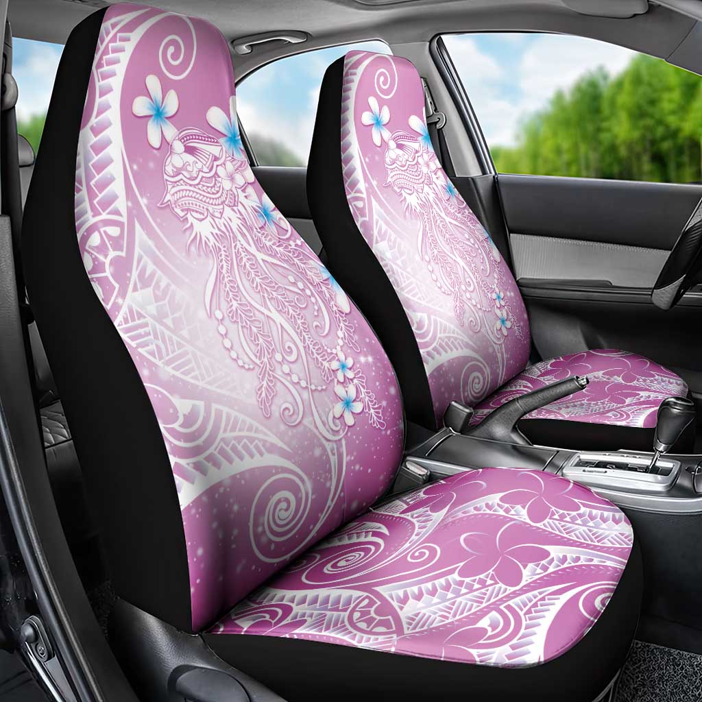 Polynesian Jellyfish Car Seat Cover With Plumeria Pink LT05 - Polynesian Pride