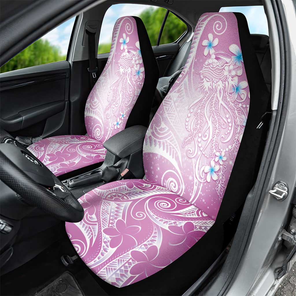 Polynesian Jellyfish Car Seat Cover With Plumeria Pink LT05 - Polynesian Pride