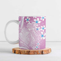 Polynesian Jellyfish Ceramic Mug With Plumeria Pink