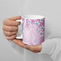 Polynesian Jellyfish Ceramic Mug With Plumeria Pink