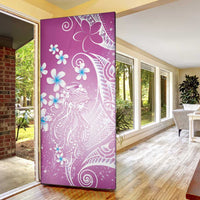 Polynesian Jellyfish Door Cover With Plumeria Pink LT05 - Polynesian Pride