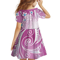 Polynesian Jellyfish Family Matching Off Shoulder Short Dress and Hawaiian Shirt With Plumeria Pink