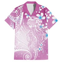 Polynesian Jellyfish Hawaiian Shirt With Plumeria Pink LT05 Pink - Polynesian Pride