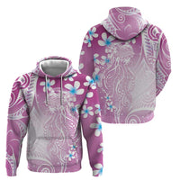 Polynesian Jellyfish Hoodie With Plumeria Pink LT05 - Polynesian Pride