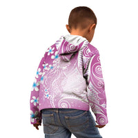Polynesian Jellyfish Kid Hoodie With Plumeria Pink