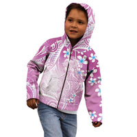 Polynesian Jellyfish Kid Hoodie With Plumeria Pink