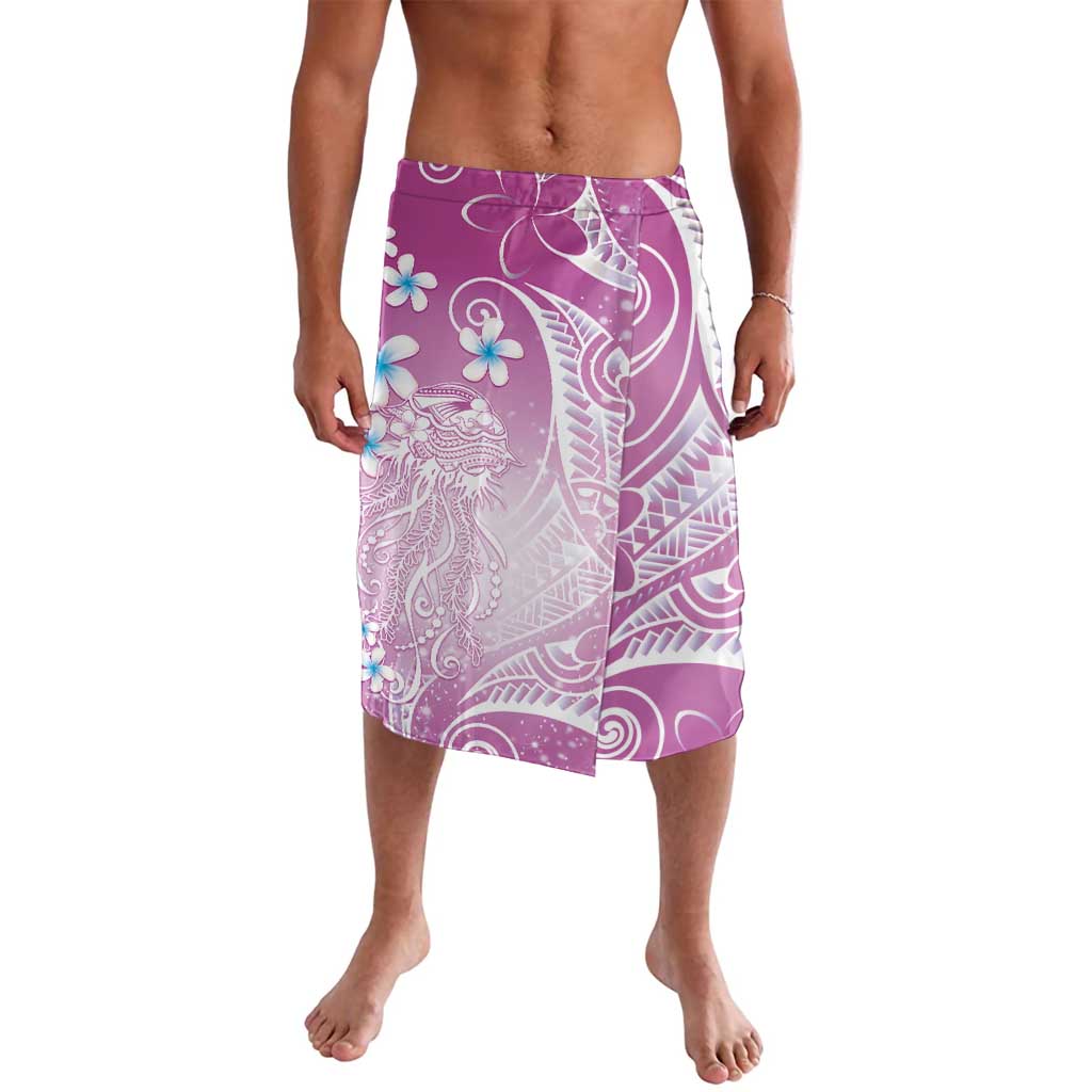 Polynesian Jellyfish Lavalava With Plumeria Pink LT05 Pink - Polynesian Pride