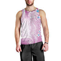 Polynesian Jellyfish Men Tank Top With Plumeria Pink LT05 - Polynesian Pride
