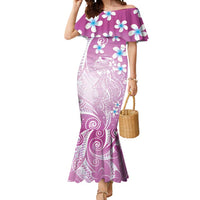 Polynesian Jellyfish Mermaid Dress With Plumeria Pink LT05 Women Pink - Polynesian Pride