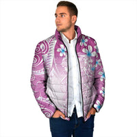 Polynesian Jellyfish Padded Jacket With Plumeria Pink LT05 - Polynesian Pride
