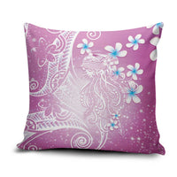 Polynesian Jellyfish Pillow Cover With Plumeria Pink LT05 Pink - Polynesian Pride