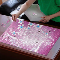 Polynesian Jellyfish Puzzle With Plumeria Pink LT05 - Polynesian Pride