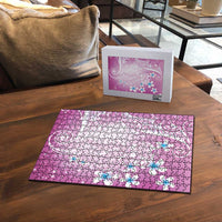 Polynesian Jellyfish Puzzle With Plumeria Pink LT05 - Polynesian Pride