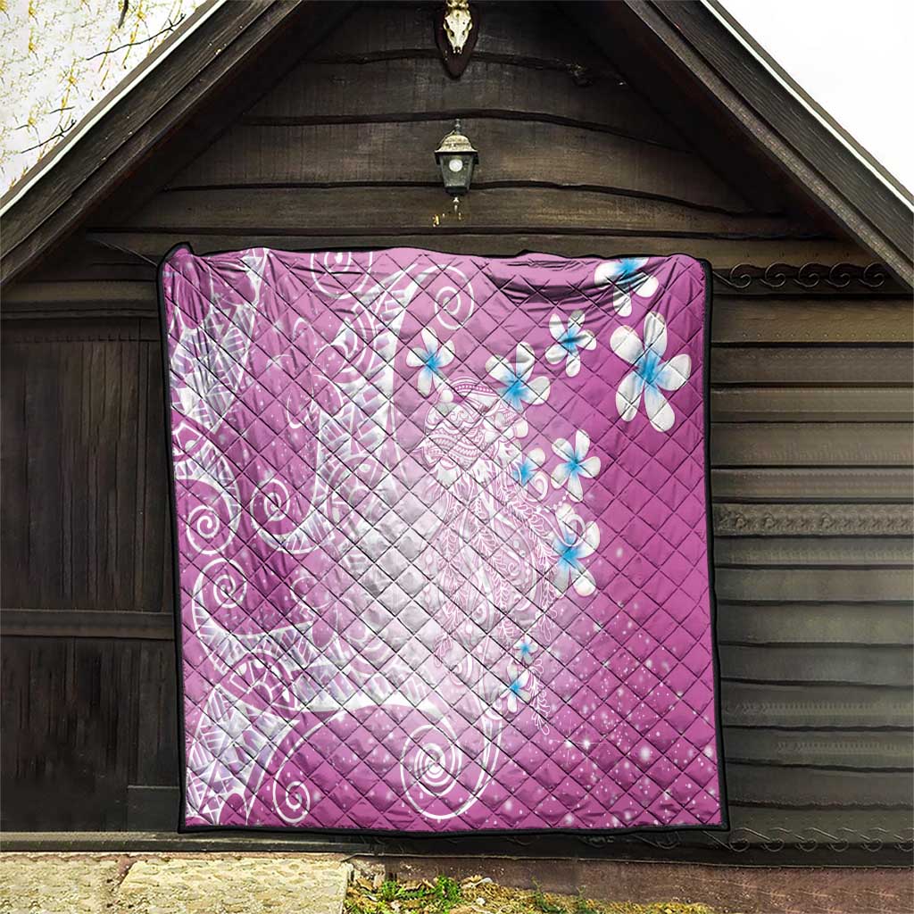 Polynesian Jellyfish Quilt With Plumeria Pink LT05 - Polynesian Pride