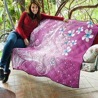 Polynesian Jellyfish Quilt With Plumeria Pink LT05 - Polynesian Pride