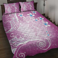 Polynesian Jellyfish Quilt Bed Set With Plumeria Pink LT05 Pink - Polynesian Pride