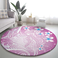 Polynesian Jellyfish Round Carpet With Plumeria Pink LT05 - Polynesian Pride
