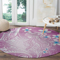 Polynesian Jellyfish Round Carpet With Plumeria Pink LT05 - Polynesian Pride