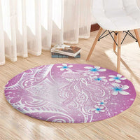 Polynesian Jellyfish Round Carpet With Plumeria Pink LT05 - Polynesian Pride