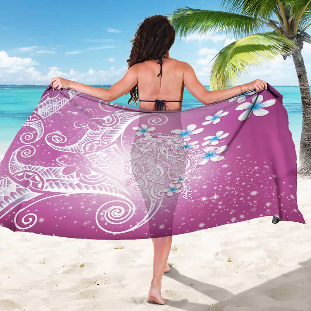 Polynesian Jellyfish Sarong With Plumeria Pink LT05 - Polynesian Pride
