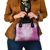 Polynesian Jellyfish Shoulder Handbag With Plumeria Pink LT05 - Polynesian Pride