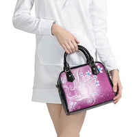Polynesian Jellyfish Shoulder Handbag With Plumeria Pink LT05 - Polynesian Pride