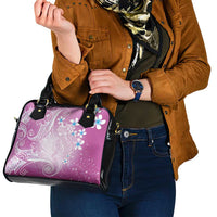 Polynesian Jellyfish Shoulder Handbag With Plumeria Pink LT05 - Polynesian Pride