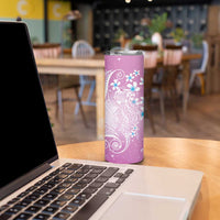 Polynesian Jellyfish Skinny Tumbler With Plumeria Pink LT05 - Polynesian Pride