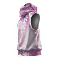 Polynesian Jellyfish Sleeveless Hoodie With Plumeria Pink LT05 - Polynesian Pride