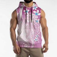 Polynesian Jellyfish Sleeveless Hoodie With Plumeria Pink LT05 - Polynesian Pride