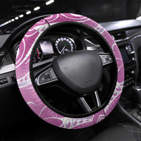 Polynesian Jellyfish Steering Wheel Cover With Plumeria Pink LT05 Universal Fit Pink - Polynesian Pride