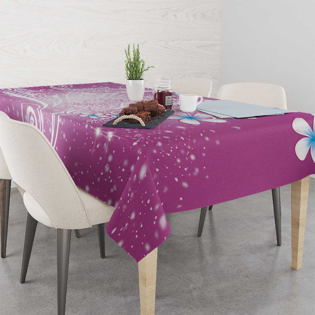 Polynesian Jellyfish Tablecloth With Plumeria Pink LT05 - Polynesian Pride