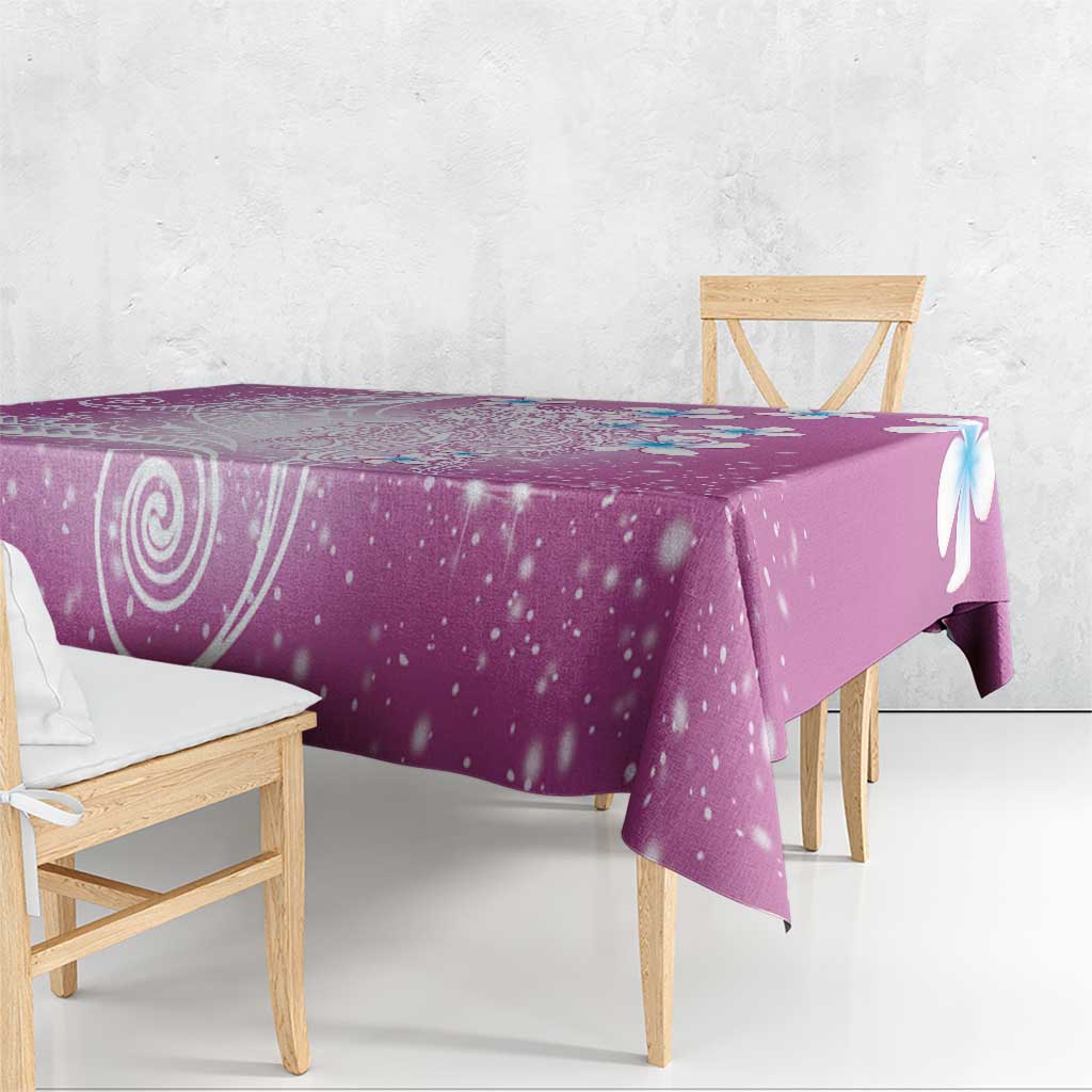 Polynesian Jellyfish Tablecloth With Plumeria Pink LT05 - Polynesian Pride