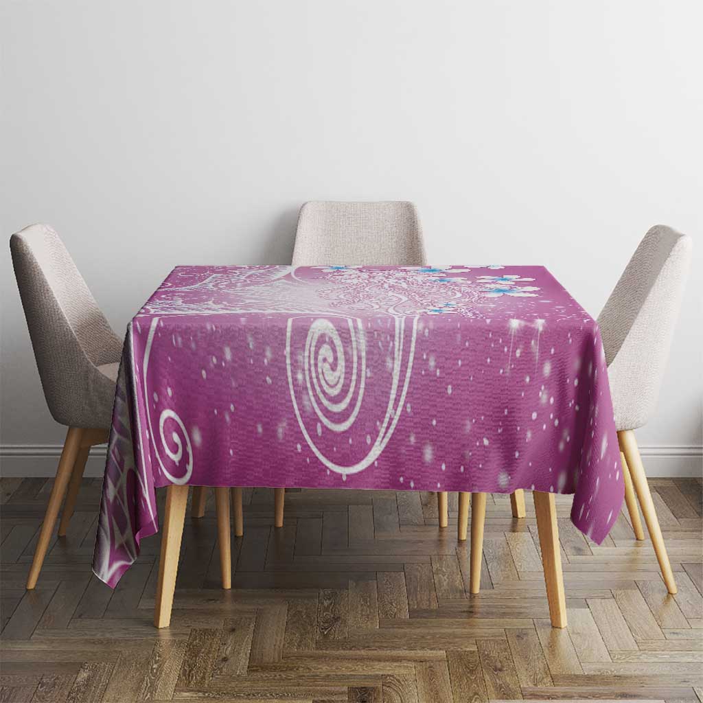 Polynesian Jellyfish Tablecloth With Plumeria Pink LT05 - Polynesian Pride