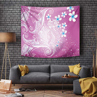 Polynesian Jellyfish Tapestry With Plumeria Pink