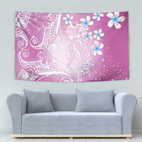 Polynesian Jellyfish Tapestry With Plumeria Pink